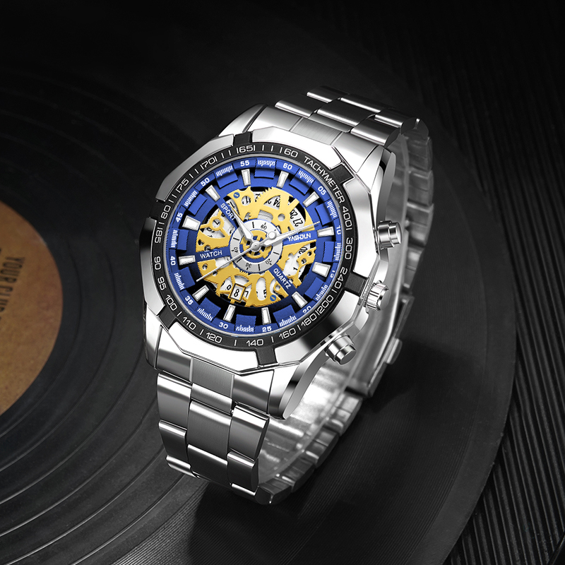Luxury Watch Winder - 남성용 럭셔리 패션 스켈레톤 시계, 발광