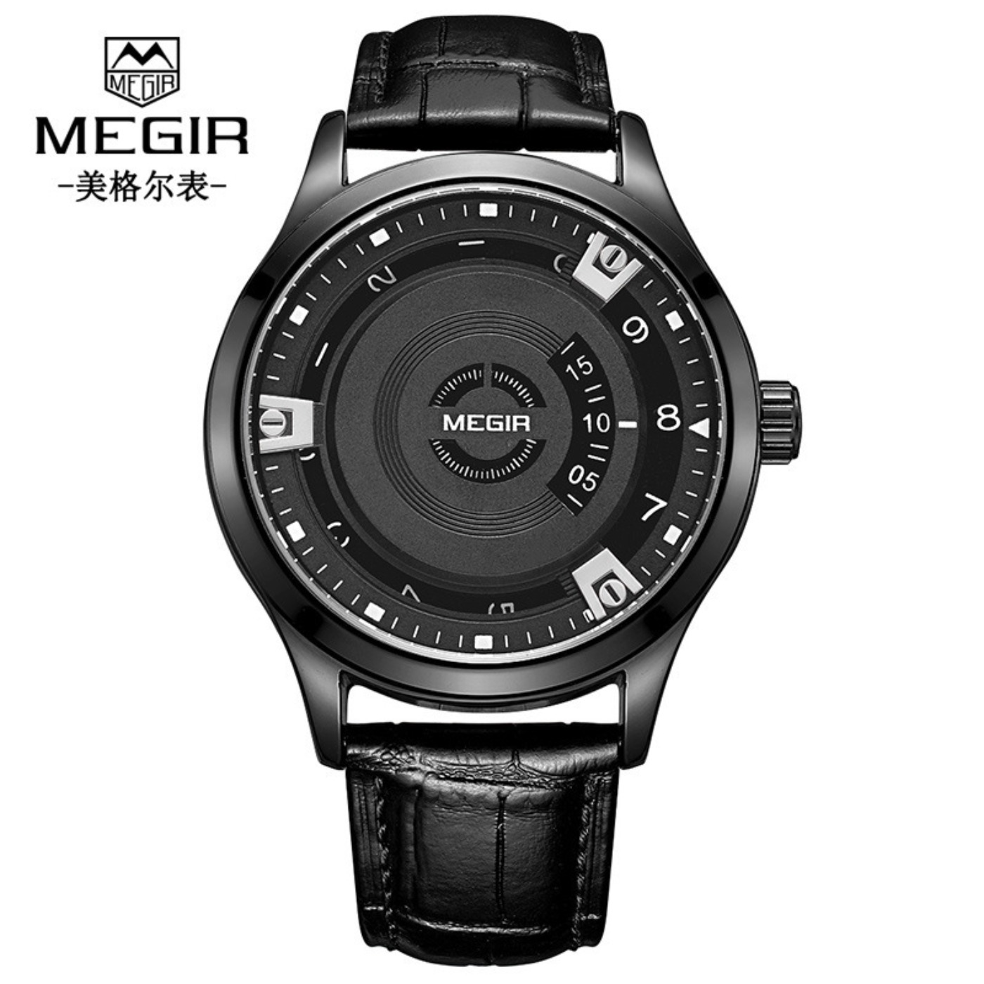Luxury Watch Strap - MEGIR 남성용 시계 고급 가죽 스트랩