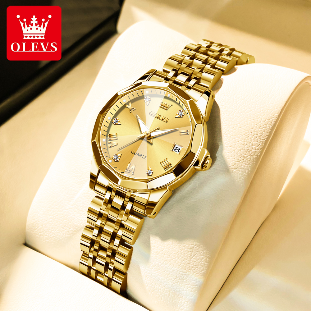 Luxury Watch Girl - OLEVS 여성을위한 패션 황금 시계 스테인레스