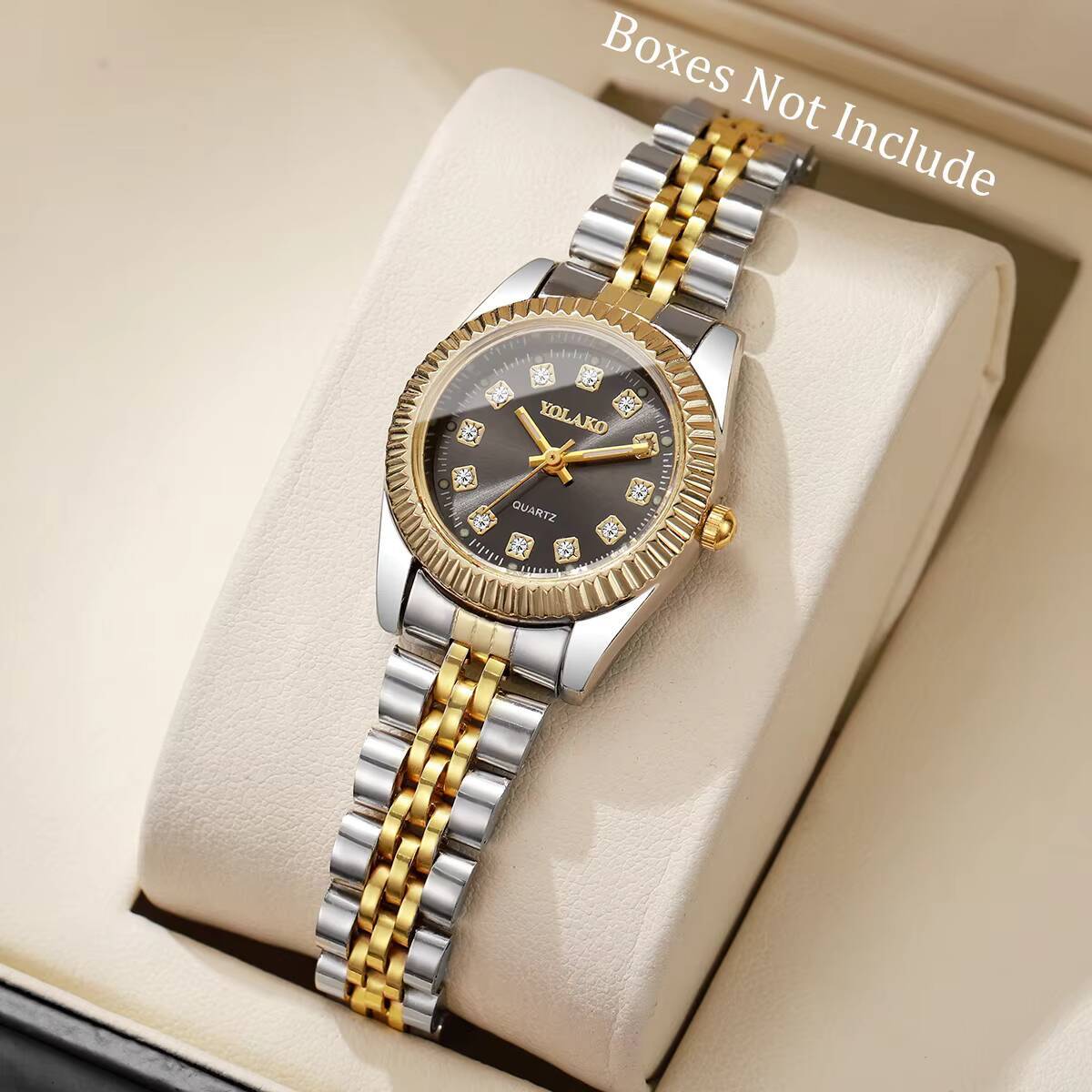 Luxury Watch Organizer - 패션 라인스톤 여성 쿼츠 시계 럭셔리