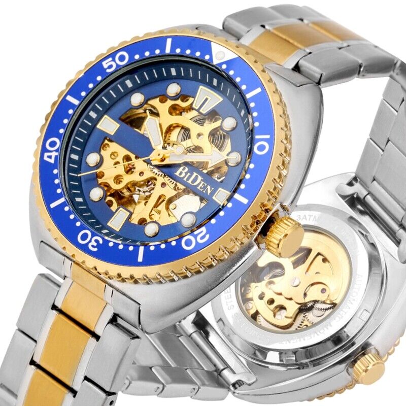 BIDEN 남성용 스팀펑크 스켈레톤 자동 기계식 손목시 - Luxury Watch Nice 리뷰 및 가격