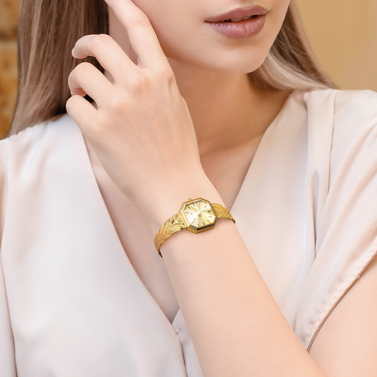 버니 골드 시계 여성용 그릿 다이얼 팔각형 쿼츠 손목시 - Luxury Watch Girl 리뷰 및 가격