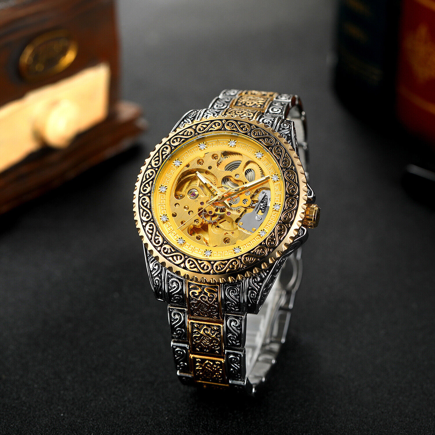 FORSINING 남자 럭셔리 다이아몬드 조각 해골 자 - Luxury Watch Nice 리뷰 및 가격