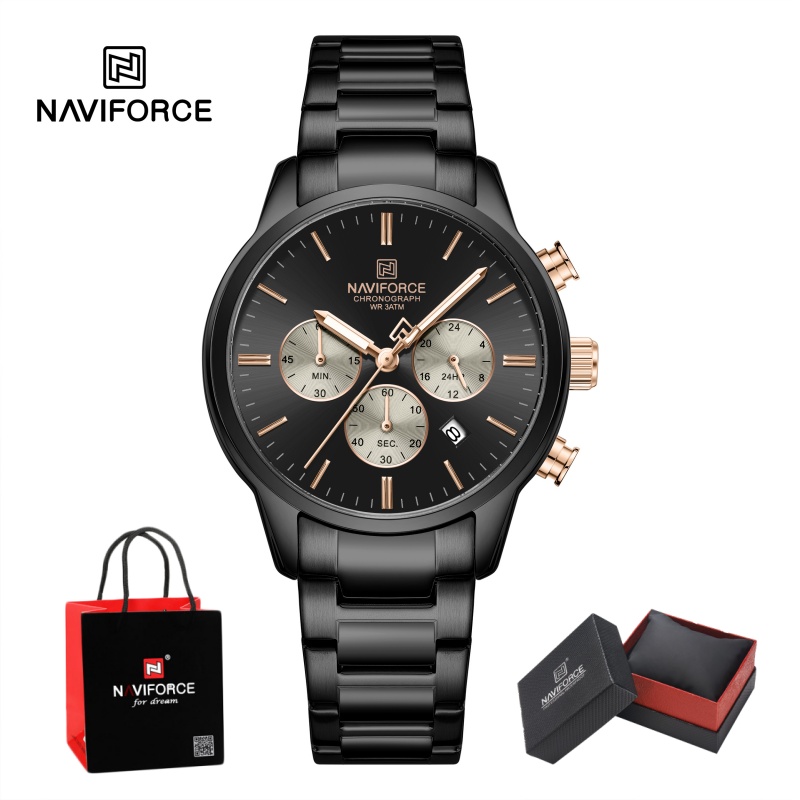 NAVIFORCE 남성용 쿼츠 크로노그래프 시계 방수  - Luxury Watch Strap 리뷰 및 가격