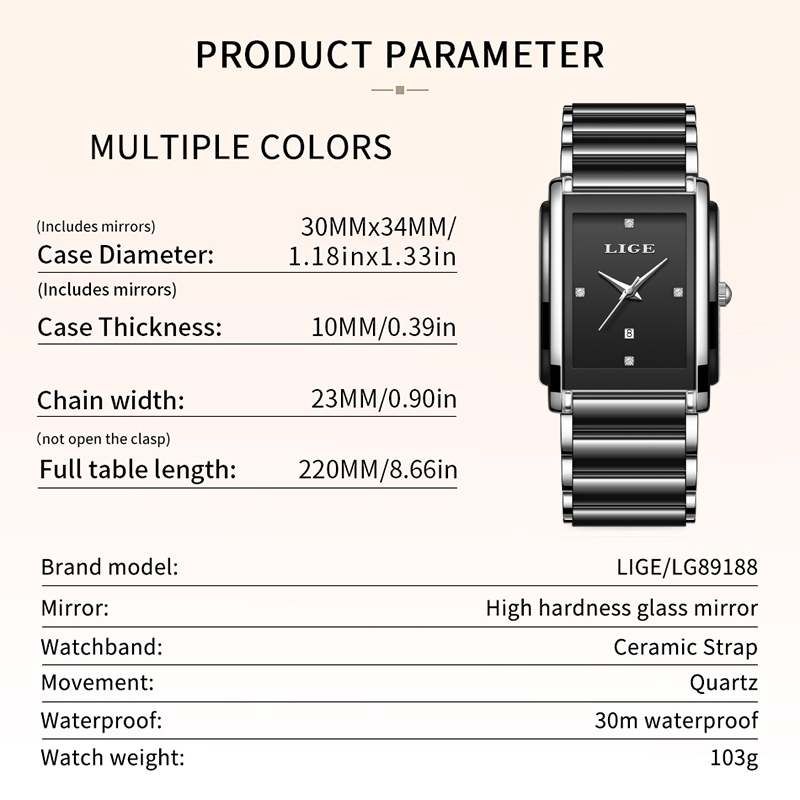 LIGE 새로운 럭셔리 여성 시계 우아한 세라믹 쿼츠  - Luxury Watch Organizer 리뷰 및 가격