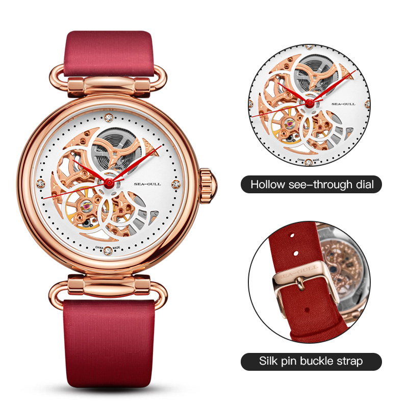 갈매기 오픈워크 다이얼 기계식 여성용 시계 38mm 럭 - Luxury Watch Winder 리뷰 및 가격