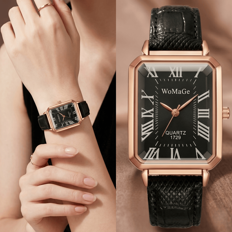 여성을위한 패션 직사각형 쿼츠 시계 럭셔리 브랜드 로마 - Luxury Watch Girl 리뷰 및 가격