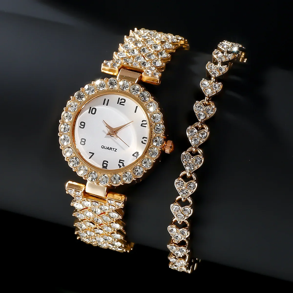 1개/2개 고급 패션 여성 시계 세트 실버 스트랩 여성 - Luxury Watch Girl 리뷰 및 가격