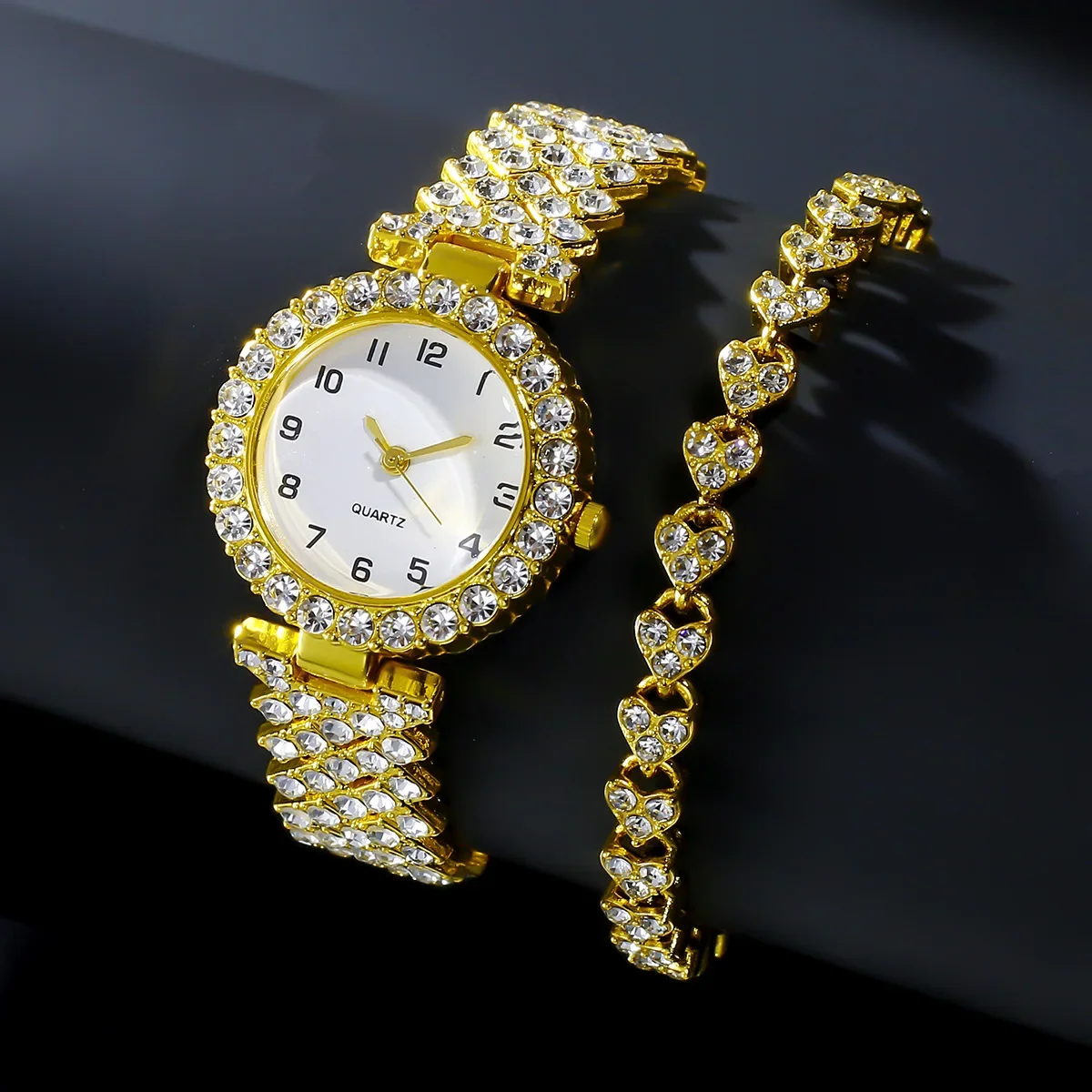 1개/2개 고급 패션 여성 시계 세트 실버 스트랩 여성 - Luxury Watch Girl 리뷰 및 가격