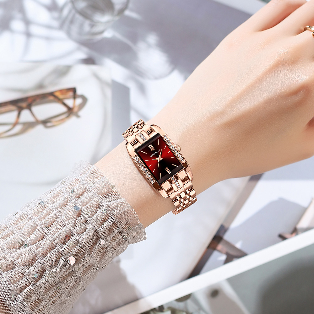 CRRJU 여성용 고급 사각 시계, 방수 스테인리스 스 - Luxury Women'S Watch 리뷰 및 가격