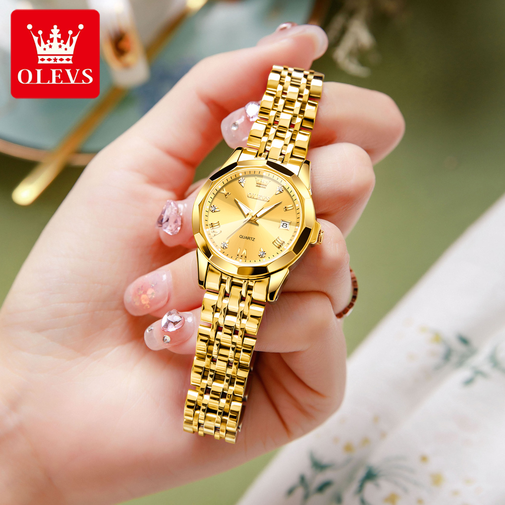 OLEVS 여성을위한 패션 황금 시계 스테인레스 스틸  - Luxury Watch Girl 리뷰 및 가격