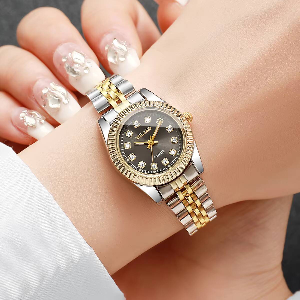 패션 라인스톤 여성 쿼츠 시계 럭셔리 스테인레스 스틸  - Luxury Watch Organizer 리뷰 및 가격