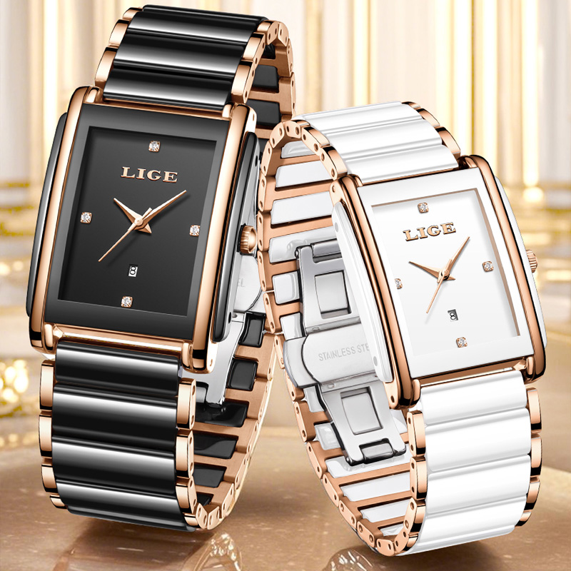LIGE 패션 우아한 여성용 시계 전체 세라믹 스트랩  - Luxury Watch Organizer 리뷰 및 가격