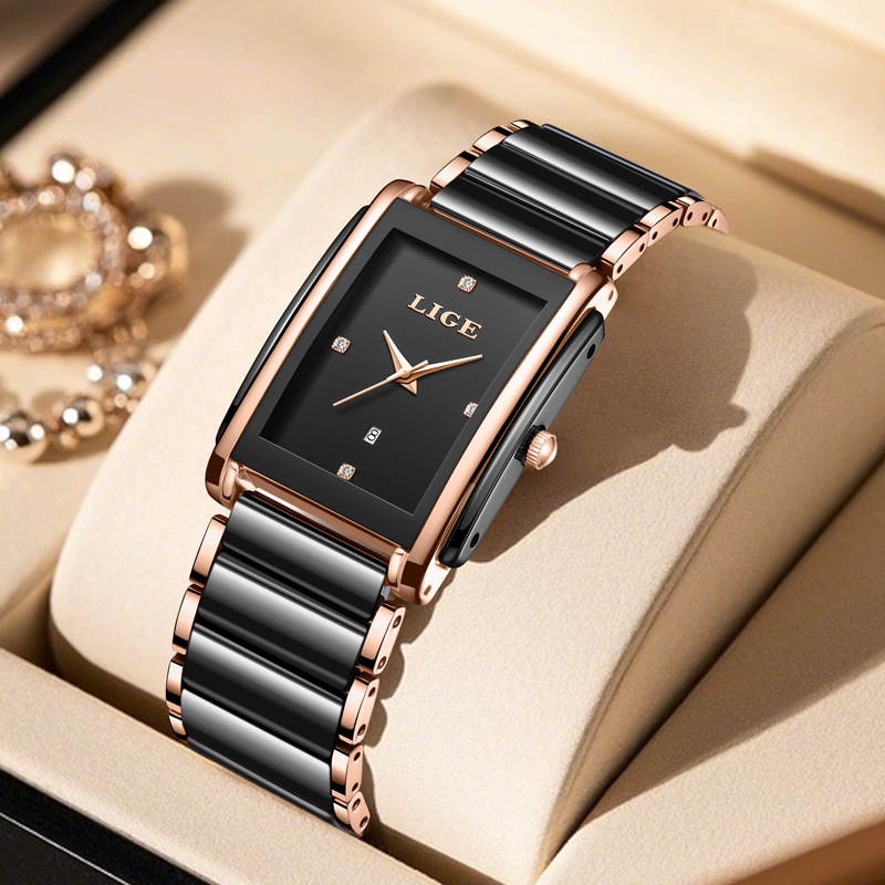 LIGE 패션 우아한 여성용 시계 전체 세라믹 스트랩  - Luxury Watch Organizer 리뷰 및 가격