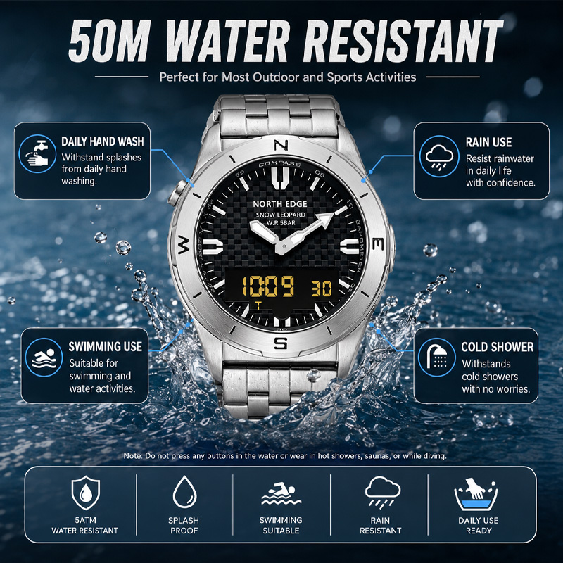 NORTH EDGE 남성용 스포츠 디지털 시계 방수 5 - Compass Watch Luxury 리뷰 및 가격